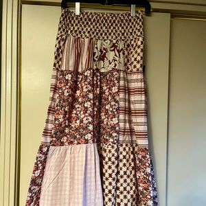 Universal thread…high rise tiered midi A-line skirt